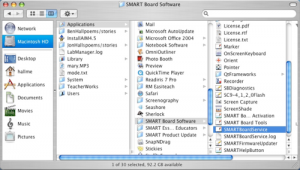 Opening SMARTBoard Software for Macintosh