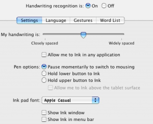 System Preferences Ink Settings